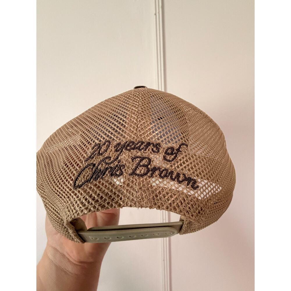 Chris Brown Tour Merch 20 Years Breezy Bowl XX Trucker Hat Snapback Cap Brown - Picture 2 of 7